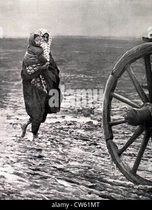 Türken, die Flucht vor der anrückenden bulgarischen Armee (1912) Stockfoto