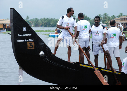 Schlange-Boot von einem Bootsrennen in Alleppey, Kerala, Indien Stockfoto