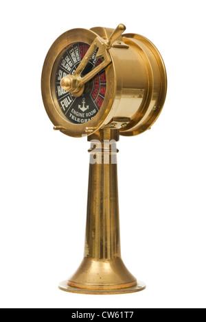 Maschinenraum Reproduktion Messing Schiffs telegraph Stockfoto