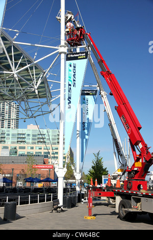 Arbeiten an der Harbourfront Centre in Toronto Stockfoto