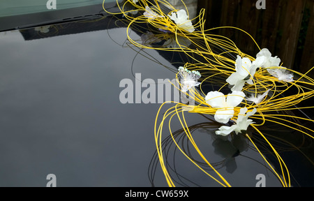 Es gibt viele Blumen Dekorationen für Hochzeit Stockfoto