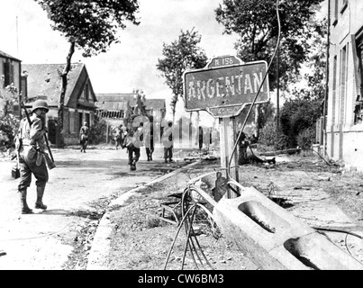 Amerikanischen Streitkräfte geben Argentan(France) August 14,1944 Stockfoto