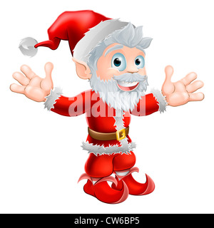 Weihnachten Abbildung von einem niedlichen glücklich Santa Claus Lächeln und winken Stockfoto