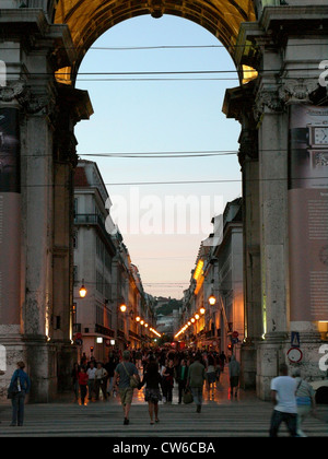 PRA eine Do Com Rcio; Platz des Handels; Baixa; Arco da Rua Augusta, Portugal, Lissabon Stockfoto