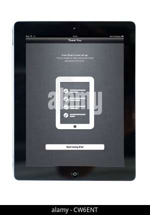 Setup-Bildschirm auf einem Apple iPad 3 Tablet-computer Stockfoto