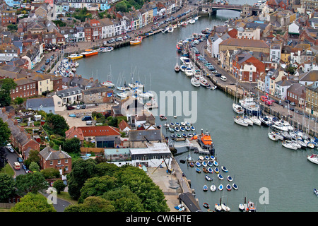 Luftaufnahme des alten Hafen von Weymouth Stockfoto