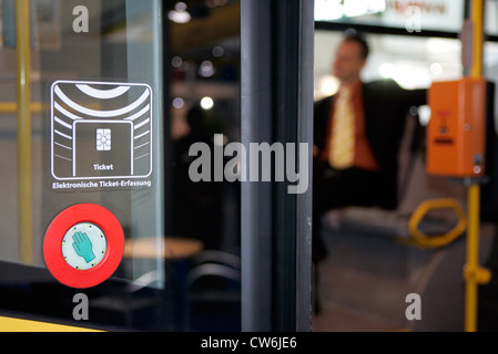 Allfa-Ticket auf der Messe Railtec Stockfoto