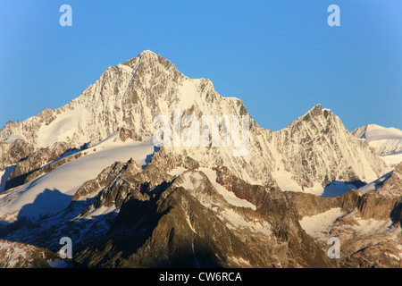 Finsteraarhorn, 4274 m, Lauteraarhorn, 4.042 m, Blick vom Furka-Pass, Schweiz, Wallis Stockfoto