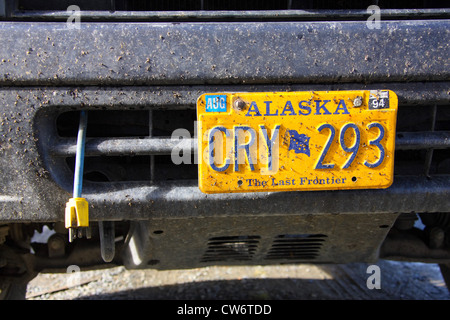 Kfz-Kennzeichen in Alaska, USA, Alaska Stockfoto