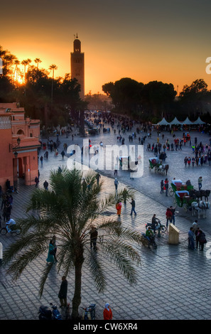 Platz des Todes Hof in Marrakesch, Marokko Stockfoto