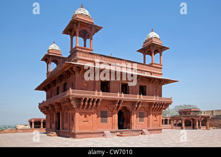 Ibadat Khanna / Diwan-i-Khas, Halle des privaten Publikum in Fatehpur Sikri in Uttar Pradesh, Indien Stockfoto