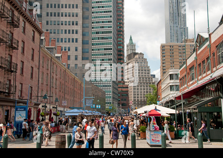 South Street Seaport Manhattan in der Nähe von Pier 17 New York City Manhattan Stockfoto