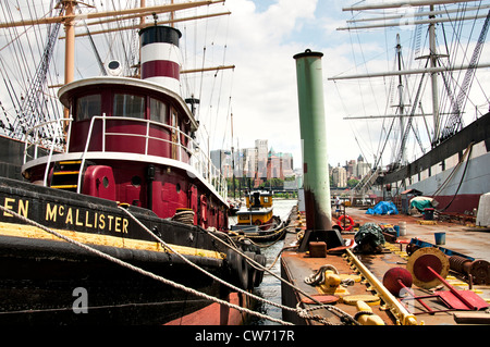 Pier 17 South Street Seaport im Financial District von Manhattan. New York City Manhattan Stockfoto