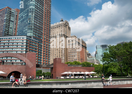 Robert F Wagner Jr Park-New York City-Financial District Manhattan Restaurant Gigino Stockfoto