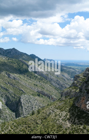 Wandern in Vall de Laguar, Provinz Alicante, Valencia, Spanien Stockfoto