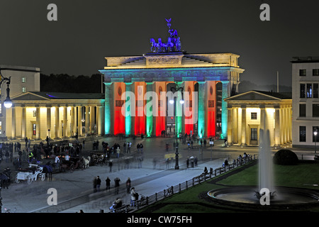 Brandenburger Tor am Paris Square beleuchtet für Festival der Lichter 2009, Deutschland, Berlin Stockfoto