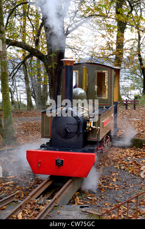 Dampfmaschine "Lady of the Isles", auf der Drehscheibe am Torosay, Großbritannien, Schottland, Isle of Mull Stockfoto