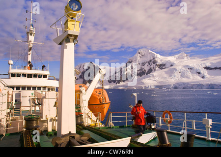 Passagier auf Antarctic Dream, Antarktis, Neko Cove Stockfoto