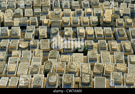 jüdischer Friedhof am Ölberg, Israel, Jerusalem Stockfoto
