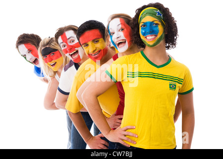 internationale Fußball-fans Stockfoto