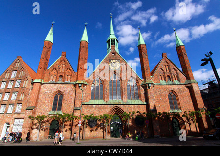 Vorderseite des Heiligen-Geist-Hospital, Deutschland, Schleswig-Holstein, Lübeck Stockfoto