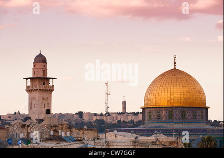Kuppel des Gesteins und der Klagemauer, Israel, Jerusalem Stockfoto