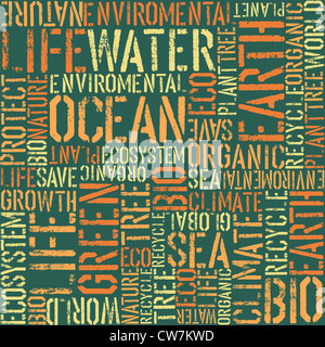 Natur Worte Musterdesign. Stockfoto