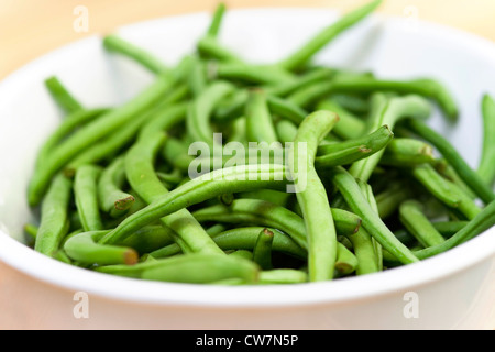 frische grüne Bohnen - kleine Schärfentiefe Stockfoto