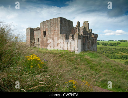 Crichton Burgruine, in einer ländlichen Gegend in Pathead. Gorebridge. Südöstlich von Edinburgh. Schottland.  SCO 8312 Stockfoto