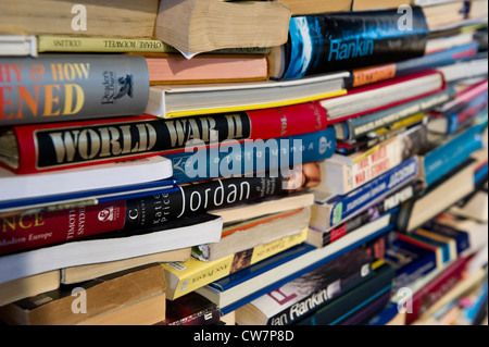 Erstellt von Marcos Saboya und Gualter Pupo, taucht aMAZEme das Publikum in einem Labyrinth von Büchern. Stockfoto