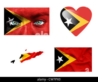 Satz von verschiedenen Flags, Ost-Timor Stockfoto