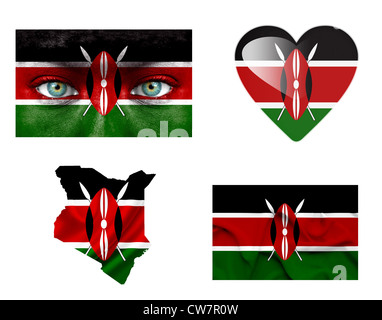 Satz von verschiedenen Flags, Kenia Stockfoto