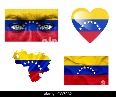 Satz von verschiedenen Flags, Venezuela Stockfoto