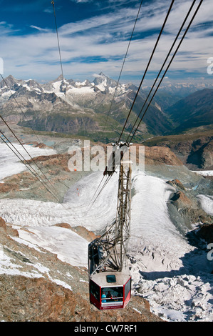 Panoramablick vom Gipfel des Klein Matterhorn, Zermatt, Wallis, Schweiz Stockfoto