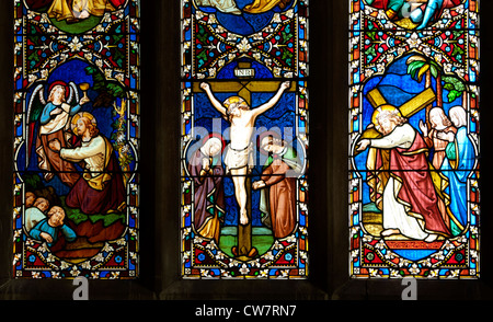 Ostfenster, St.-Nikolaus-Kirche, Frankton, Warwickshire, Großbritannien Stockfoto