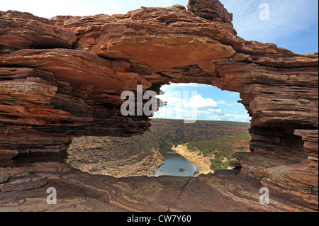 Kalbarri National Park Western Australia und Murchinson River durch Naturen Fenster gesehen Stockfoto