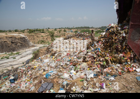 Mülldeponie in Islamabad, Pakistan Stockfoto