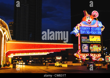 Leuchtreklame im Circus Circus Hotel and Casino in Las Vegas, Nevada, USA Stockfoto