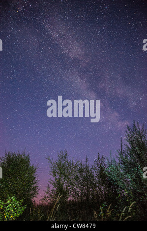Die Milchstraße in Dumfries & Galloway am 14. August 2012 fotografiert. Stockfoto