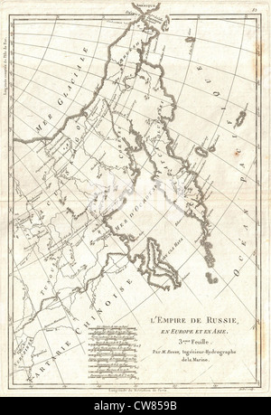 1780 bellin Karte von Ost-Russland, Tartary, und die Bering-Straße Stockfoto
