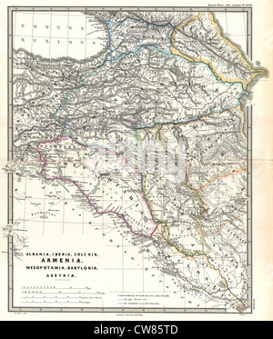 1965 Spruner Karte des Kaukasus und des Irak in der Antike Stockfoto
