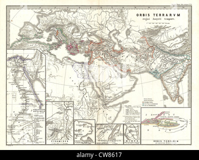 1865 Spruner Weltkarte unter das assyrische Reich Stockfoto