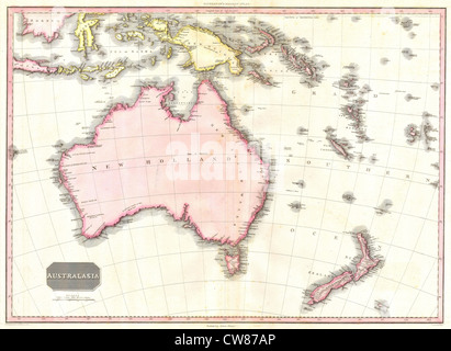 1818 Pinkerton-Karte von Australien: Neuseeland Stockfoto