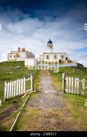 Landschaftlich Point Leuchtturm an der Westspitze der Insel Skye in Schottland, Großbritannien Stockfoto
