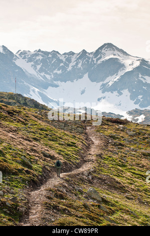 Muottas Muragl, Schweiz. Wandern auf Muottas Muragl. Stockfoto