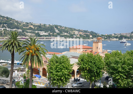 Hafen zu sehen, Villefranche-Sur-Mer, Côte d ' Azur, Alpes-Maritimes, Provence-Alpes-Côte d ' Azur, Frankreich Stockfoto