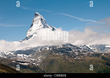 Das Matterhorn, Walliser Alpen aus Spitze Peak Gornergrat Zermatt, Schweiz. Stockfoto