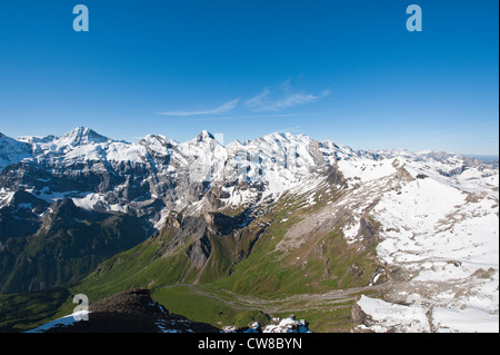 Jungfrau Region, Schweiz. Jungfraumassiv vom Schilthorn Peak, jungfraujoch Stockfoto