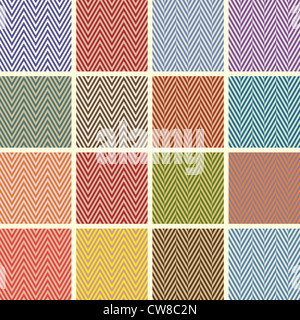 Sammlung von schönen Chevron Musterdesigns Stockfoto