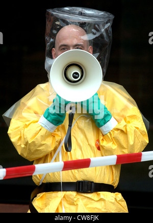 Dekontaminationsuebung Krankenhaus, Berlin Stockfoto